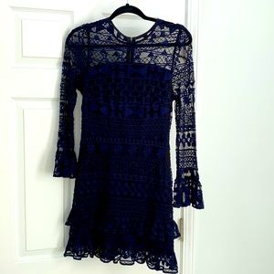 Black and Blue lace and ruffles Parker dress. Size small.